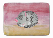 Load image into Gallery viewer, Sleeping Grey Cat Watercolor Machine Washable Memory Foam Mat BB7353RUG