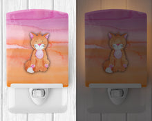 Load image into Gallery viewer, Orange Cat Watercolor Ceramic Night Light BB7354CNL