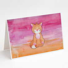 Load image into Gallery viewer, Orange Cat Watercolor Greeting Cards -  Blank Note Cards – 8-Pack of Artist-Designed Cards with Envelopes