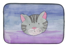 Load image into Gallery viewer, Cat Face Watercolor Dish Drying Mat – Absorbent, Artistic Kitchen Essentials BB7355DDM