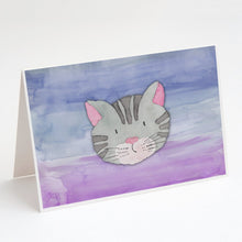 Load image into Gallery viewer, Cat Face Watercolor Greeting Cards -  Blank Note Cards – 8-Pack of Artist-Designed Cards with Envelopes