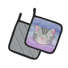Load image into Gallery viewer, Cat Face Watercolor Pot Holders - Set of 2 - Heat-Resistant Kitchen Essentials BB7355PTHD
