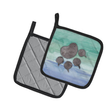 Load image into Gallery viewer, Cat Paw Watercolor Pot Holders - Set of 2 - Heat-Resistant Kitchen Essentials BB7356PTHD