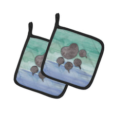 Load image into Gallery viewer, Cat Paw Watercolor Pot Holders - Set of 2 - Heat-Resistant Kitchen Essentials BB7356PTHD