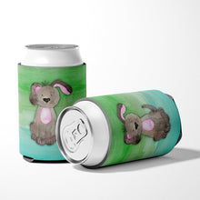 Load image into Gallery viewer, Dog Teal and Green Watercolor Can or Bottle Hugger BB7357CC