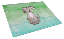 Load image into Gallery viewer, Dog Teal and Green Watercolor Glass Cutting Boards – Durable, Decorative Kitchen Art Large BB7357LCB