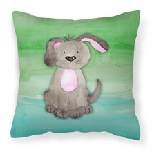 Load image into Gallery viewer, Dog Teal and Green Watercolor Fabric Decorative Pillow BB7357PW1818