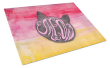 Load image into Gallery viewer, Cat Face Meow Watercolor Glass Cutting Boards – Durable, Decorative Kitchen Art Large BB7358LCB