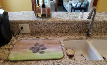 Load image into Gallery viewer, Dog Paw Watercolor Dish Drying Mat – Absorbent, Artistic Kitchen Essentials BB7359DDM