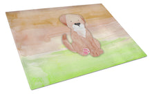 Load image into Gallery viewer, Dog Green and Brown Watercolor Glass Cutting Boards – Durable, Decorative Kitchen Art Large BB7360LCB