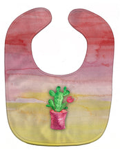 Load image into Gallery viewer, Flowering Cactus Watercolor Baby Bib BB7361BIB