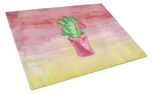 Load image into Gallery viewer, Flowering Cactus Watercolor Glass Cutting Boards – Durable, Decorative Kitchen Art Large BB7361LCB