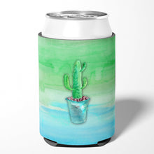 Load image into Gallery viewer, Cactus Teal and Green Watercolor Can or Bottle Hugger BB7362CC