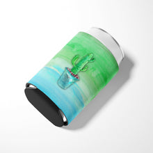 Load image into Gallery viewer, Cactus Teal and Green Watercolor Can or Bottle Hugger BB7362CC