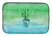 Load image into Gallery viewer, Cactus Teal and Green Watercolor Dish Drying Mat – Absorbent, Artistic Kitchen Essentials BB7362DDM