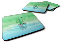 Load image into Gallery viewer, Cactus Teal and Green Watercolor Foam Coaster  BB7362FC