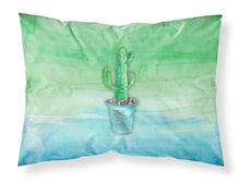 Load image into Gallery viewer, Cactus Teal and Green Watercolor Fabric Standard Pillowcase – Artistic Decorative Front, White Back BB7362PILLOWCASE
