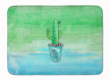 Load image into Gallery viewer, Cactus Teal and Green Watercolor Machine Washable Memory Foam Mat BB7362RUG