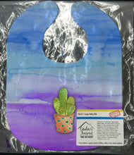 Load image into Gallery viewer, Cactus Blue and Purple Watercolor Baby Bib BB7363BIB