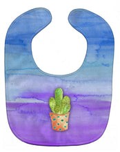Load image into Gallery viewer, Cactus Blue and Purple Watercolor Baby Bib BB7363BIB