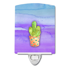 Load image into Gallery viewer, Cactus Blue and Purple Watercolor Ceramic Night Light BB7363CNL