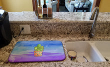 Load image into Gallery viewer, Cactus Blue and Purple Watercolor Dish Drying Mat – Absorbent, Artistic Kitchen Essentials BB7363DDM