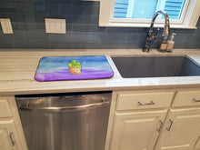 Load image into Gallery viewer, Cactus Blue and Purple Watercolor Dish Drying Mat – Absorbent, Artistic Kitchen Essentials BB7363DDM