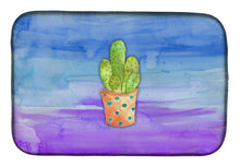 Load image into Gallery viewer, Cactus Blue and Purple Watercolor Dish Drying Mat – Absorbent, Artistic Kitchen Essentials BB7363DDM