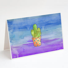 Load image into Gallery viewer, Cactus Blue and Purple Watercolor Greeting Cards -  Blank Note Cards – 8-Pack of Artist-Designed Cards with Envelopes