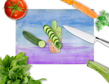 Load image into Gallery viewer, Cactus Blue and Purple Watercolor Glass Cutting Boards – Durable, Decorative Kitchen Art Large BB7363LCB