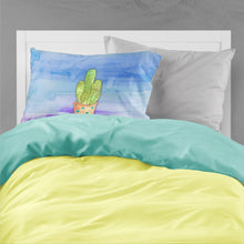 Load image into Gallery viewer, Cactus Blue and Purple Watercolor Fabric Standard Pillowcase – Artistic Decorative Front, White Back BB7363PILLOWCASE