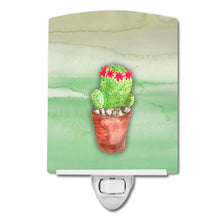 Load image into Gallery viewer, Cactus Green Watercolor Ceramic Night Light BB7364CNL