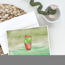 Load image into Gallery viewer, Cactus Green Watercolor Greeting Cards -  Blank Note Cards – 8-Pack of Artist-Designed Cards with Envelopes