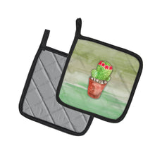Load image into Gallery viewer, Cactus Green Watercolor Pot Holders - Set of 2 - Heat-Resistant Kitchen Essentials BB7364PTHD