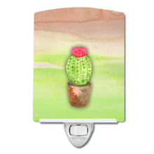 Load image into Gallery viewer, Cactus Green and Brown Watercolor Ceramic Night Light BB7365CNL
