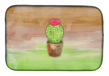 Load image into Gallery viewer, Cactus Green and Brown Watercolor Dish Drying Mat – Absorbent, Artistic Kitchen Essentials BB7365DDM