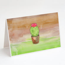 Load image into Gallery viewer, Cactus Green and Brown Watercolor Greeting Cards -  Blank Note Cards – 8-Pack of Artist-Designed Cards with Envelopes