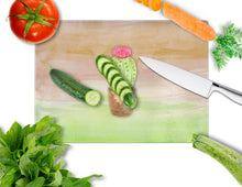 Load image into Gallery viewer, Cactus Green and Brown Watercolor Glass Cutting Boards – Durable, Decorative Kitchen Art Large BB7365LCB