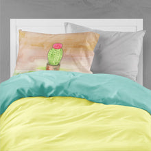 Load image into Gallery viewer, Cactus Green and Brown Watercolor Fabric Standard Pillowcase – Artistic Decorative Front, White Back BB7365PILLOWCASE
