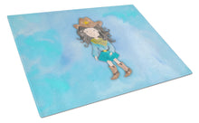 Load image into Gallery viewer, Cowgirl Watercolor Glass Cutting Boards – Durable, Decorative Kitchen Art Large BB7367LCB