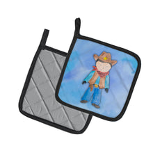 Load image into Gallery viewer, Cowboy Watercolor Pot Holders - Set of 2 - Heat-Resistant Kitchen Essentials BB7368PTHD