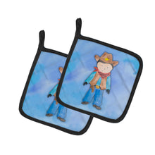 Load image into Gallery viewer, Cowboy Watercolor Pot Holders - Set of 2 - Heat-Resistant Kitchen Essentials BB7368PTHD