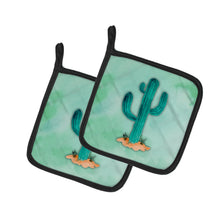 Load image into Gallery viewer, Western Cactus Watercolor Pot Holders - Set of 2 - Heat-Resistant Kitchen Essentials BB7369PTHD