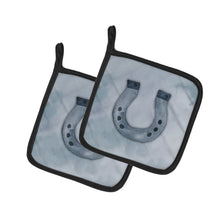 Load image into Gallery viewer, Horseshoe Watercolor Pot Holders - Set of 2 - Heat-Resistant Kitchen Essentials BB7370PTHD