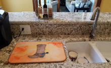 Load image into Gallery viewer, Cowboy Boot Watercolor Dish Drying Mat – Absorbent, Artistic Kitchen Essentials BB7371DDM