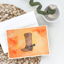 Load image into Gallery viewer, Cowboy Boot Watercolor Greeting Cards -  Blank Note Cards – 8-Pack of Artist-Designed Cards with Envelopes