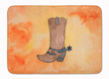 Load image into Gallery viewer, Cowboy Boot Watercolor Machine Washable Memory Foam Mat BB7371RUG