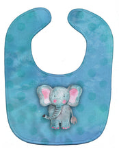 Load image into Gallery viewer, Blue Elepant Watercolor Baby Bib BB7372BIB