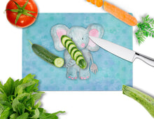Load image into Gallery viewer, Blue Elepant Watercolor Glass Cutting Boards – Durable, Decorative Kitchen Art Large BB7372LCB