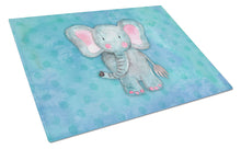 Load image into Gallery viewer, Blue Elepant Watercolor Glass Cutting Boards – Durable, Decorative Kitchen Art Large BB7372LCB